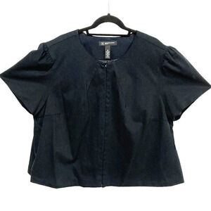 INC International Concepts Jacket Blazer, 3X, Black‎ Boxy Cropped, New w Tags